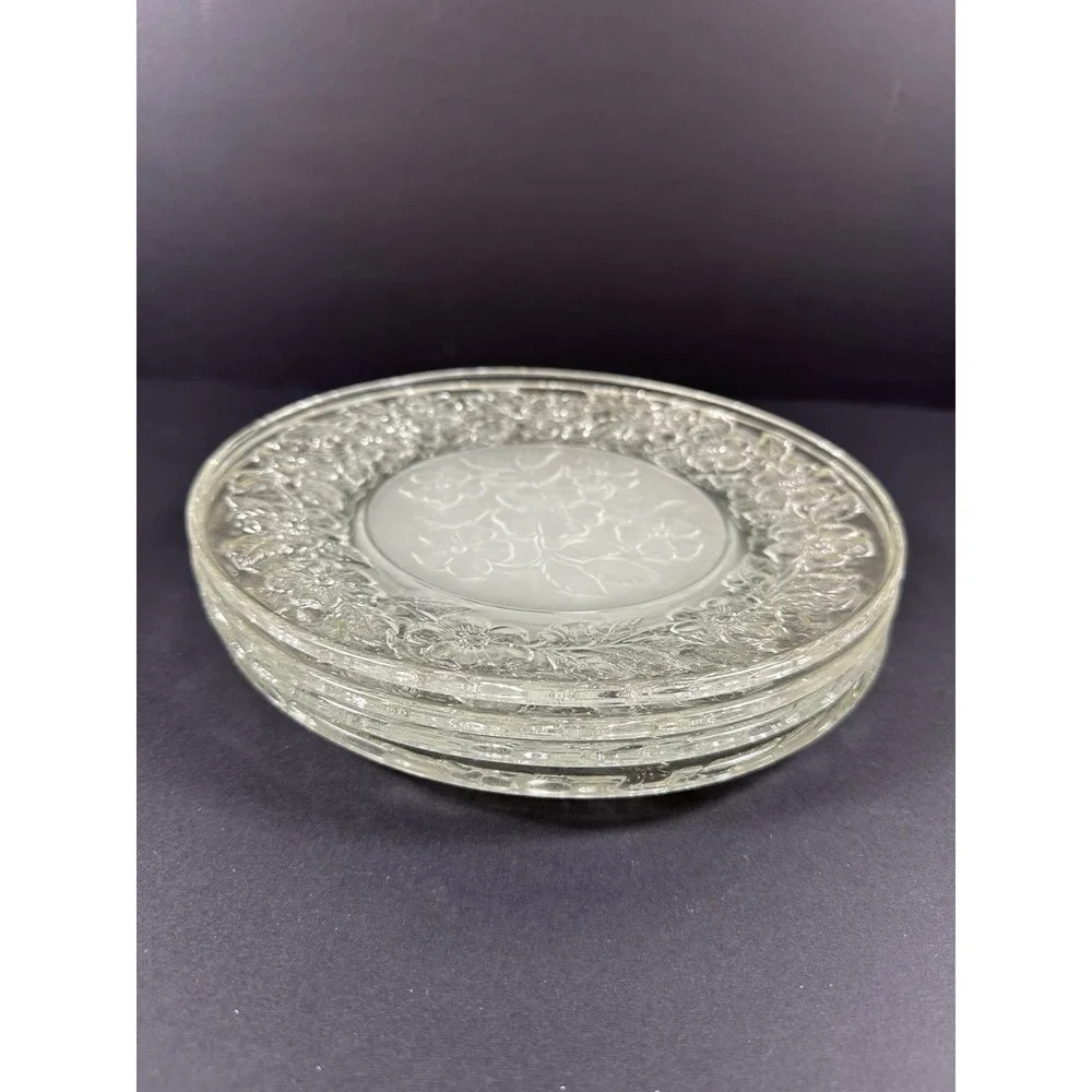 Sovereign House Crystal Apple Blossom Plates 8 3/8